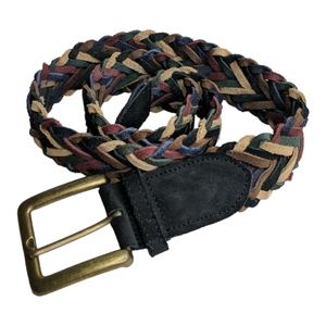 Multicolor Rainbow Colorful Woven Suede Belt Size S/M
